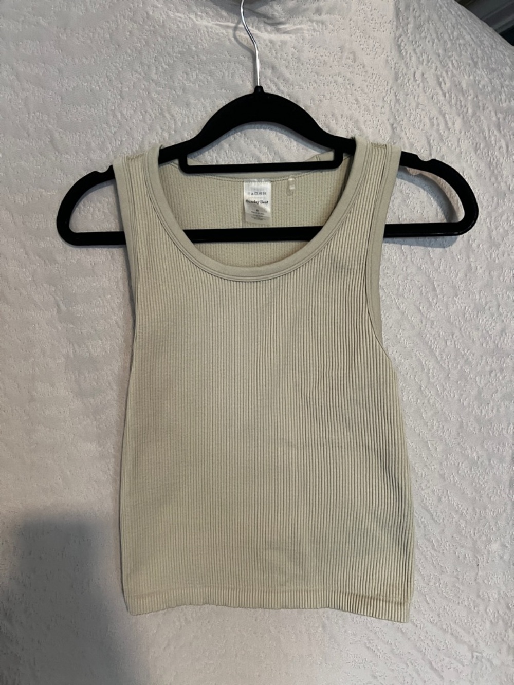 Sundey Best Ribbed Tank Top - Sage Size S